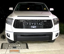 Fits 14-21 Toyota Tundra Black TRD PRO Style Mesh Grille w/Magnetic Gray Letters picture