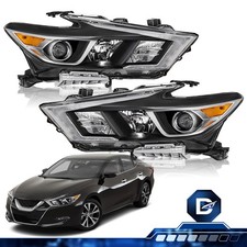 For 2016-2018 Nissan Maxima S SL SV Halogen w/LED DRL Headlights Headlamps Pair picture