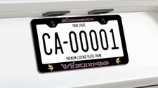 Minnesota Vikings License Plate Frame - Premium Black Powder Coated Metal picture