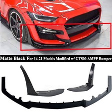 For Ford Mustang 14-21 Modified W/ GT500 AMPP Bumper Front Lip &Winglet Splitter picture