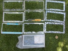 Vintage License Plate Frames Lot of 10 Metal 1 NEW picture