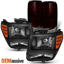 Fit 2007 2008 2009 2010 2011 Dodge Nitro Black Headlights & Dark Red Taillights picture