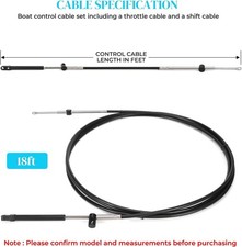 2pcs Gen1/Gen2 Boat Throttle and Shift Cables For Mercury 600A/4000 18ft Gen 1 picture