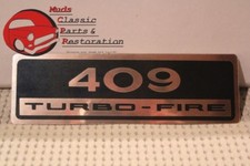 62-65 Chevy 409 Turbo-Fire Valve Cover Decal Gold and Black picture