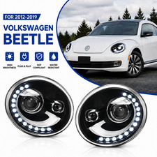 Single LED Projector Headlights Kit for 2012-2019 VW Beetle White DRL Sequential picture