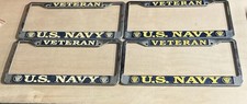 GUC Chrome U.S. Navy Veteran License Plate Frames (4) w/FREE Shipping picture