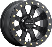 Raceline Mamba Blackout Beadlock Wheel 14x7 4/156 4+3 Black ATV UTV picture