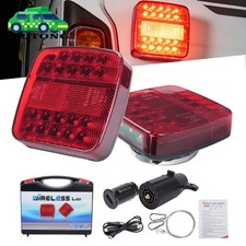 2x Wireless Magnetic Trailer Lights Rechargeable LED Tail Light Kit For Trailer picture