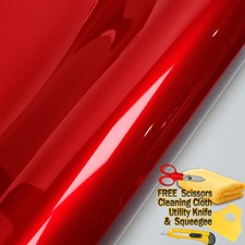 Premium Super Gloss Metallic Red Vinyl Film Wrap Sticker Decal Air Bubble Free picture
