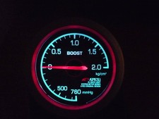 Apexi Mechanical Boost Gauge 60mm Black Panel LED Tested Working Sanitize picture