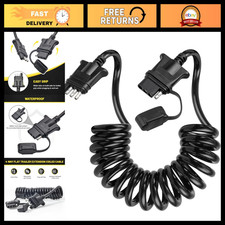 4 Pin Trailer Extension Coiled Cable 7.5FT - 18AWG Pure Copper Wire, Vehicle & T picture
