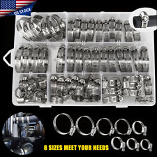 101x Adjustable Hose Clamps Worm Drive Gear Assortment Stainless Steel 8 Sizes picture