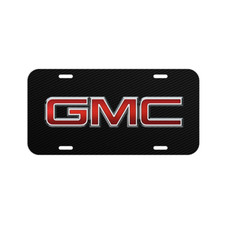 GMC VEHICLE LICENSE PLATE FRONT CAR AUTO TAG USA MADE BLACK CARBON TRUCK SIERRA picture