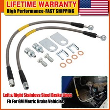 2PCS Stainless Steel Brake Lines for GM Metric Brake Vehicles with 10mm Bolts picture