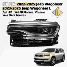 For 2022-2025 Jeep Wagoneer Full LED Projector Chrome Headlight w/Module Left LH picture