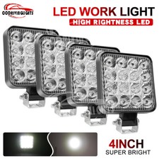 4Pcs 48W LED Work Light Truck OffRoad Tractor Flood Lights 12V Square 3.3 Inch picture