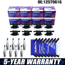 UF413 Ignition Coil & AcDelco Spark Plug & Wire for Chevy Silverado GMC Sierra picture