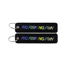 1PC Double Sided Embroidered Keychain Bike Motorcycle Key Ring Key Tag Belt Gift picture