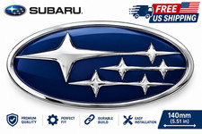 Subaru Rear Emblem Badge 140mm Chrome Blue Style Replacement picture