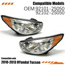 Driver & Passenger Side Headlights For Hyundai Tucson 2010-2013 Halogen w/o Bulb picture