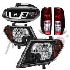 Fits 2009-2021 Nissan Frontier Black Headlights +Smoke Red Tail Lamps 4Pcs 09-21 picture