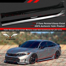 For 2025-26 Honda Civic Yofer V2 Solar Silver Black 2 Toned Side Skirt Extension picture