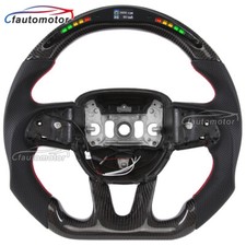 LED Real Carbon Fiber D-Shaped Steering Wheel For 2015-2022 Chrysler 300 picture