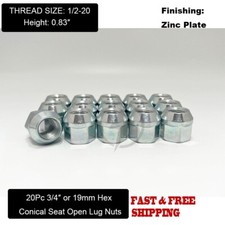 20Pc Bulge Acorn Open End Lug Nuts 1/2-20 Fits Ford Explorer Mustang Bronco 1/2
