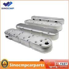 2pcs Finned Cast Aluminum Valve Covers For GM LS Chevy SB 241-180 Engine picture