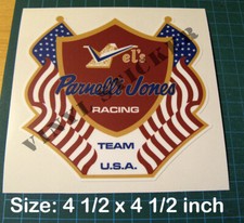 VEL'S PARNELLI JONES RACING TEAM VINYL DECAL STICKER-VINTAGE RACING-FORMULA INDY picture
