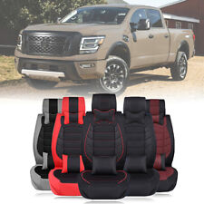 2/5-Seat Full Set Car Seat Cover PU Leather Cushion For Nissan Titan King Cab picture