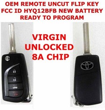TOYOTA CAMRY COROLLA UNCUT Key VIRGIN 8A H CHIP UNLOCKED OEM REMOTE HYQ12BFB picture