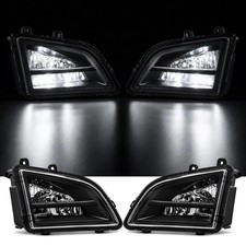 2PCS LED Fog Lights w/ Black Housing For Volvo VNL Trucks 2018-2024 Front Bumper picture