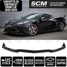 For 2020-2025 Chevy Corvette C8 3PI Style Front Lip Splitter Gloss Black ABS picture