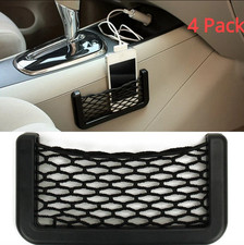 4Pcs Car Interior Accessories Body Edge Black Elastic Net Storage Phone Holder picture