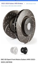 EBC GD7858 GD Sport Dimpled & Slotted Front Brake Rotors for 2022-25 Subaru WRX picture