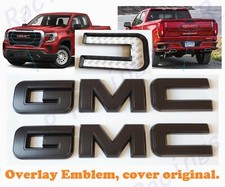 Front Rear Matte Black Emblem Overlay 2019-2026 GMC Sierra 1500 2500HD 3500HD picture