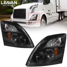 For 2004-2017 Volvo VNL VNX Black LED Headlight Assembly Pair Left&Right Side picture