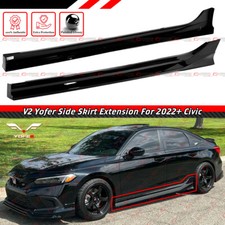 For 22-26 Honda Civic Sedan Hatchback Yofer V2 Gloss Black Side Skirt Extension picture