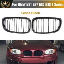 For 07-13 BMW 1-Series E81 E82 E87 E88 128i 135i Front Kidney Grill Gloss Black picture