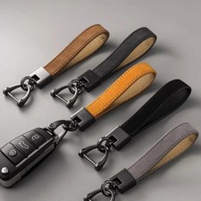 Leather Car Keychain Key Ring Key Holder Buckle Car Accessory picture