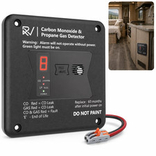 Digital RV Carbon Monoxide & Propane Dual Gas Alarm LCD Hard-Wired DC 12V picture