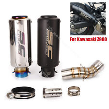 Slip for Kawasaki Z900 2017-2022 Black Muffler Exhaust Tips Mid Link Pipe System picture