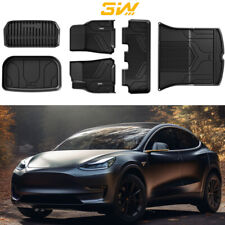 3W Car Floor Mats for Tesla Model Y 2020-2024 3D TPE All-Weather Liner Full Set picture