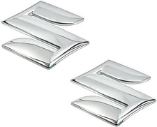 Suzuki S Emblem Pair of Fuel Tank Decals Chrome picture