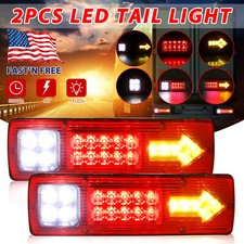2pcs Utility Trailer LED Tail Light Kit Stop Rear Brake Turn Indicator picture