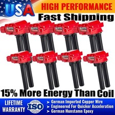 8 Red HIGH PERFORMANCE Ignition Coils Pack For Dodge Ram 1500 5.7L V8 HEMI UF504 picture