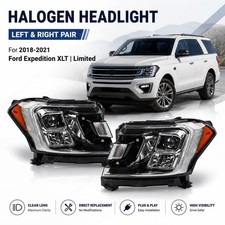 New Pair Headlights For Ford Expedition 2018-2021 Halogen w/ Bulbs Left or Right picture