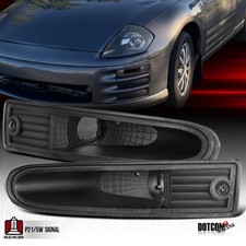 Fit 2000-2002 Mitsubishi Eclipse Black Front Bumper Lights Signal Lamps picture