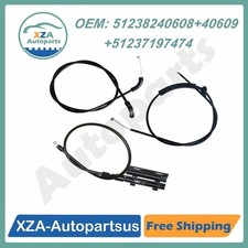 3PCS Engine Hood Release Cable Bowden Cable Kit FOR BMW E65 E66 7er 51237197474 picture